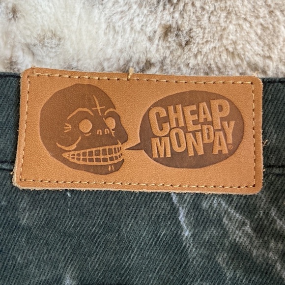NWT! Urban Outfitters Cheap Monday Skyscraper jeans size 30 skeleton goth fall - Picture 10 of 17
